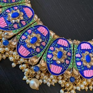Gorgeous meenakari necklace set